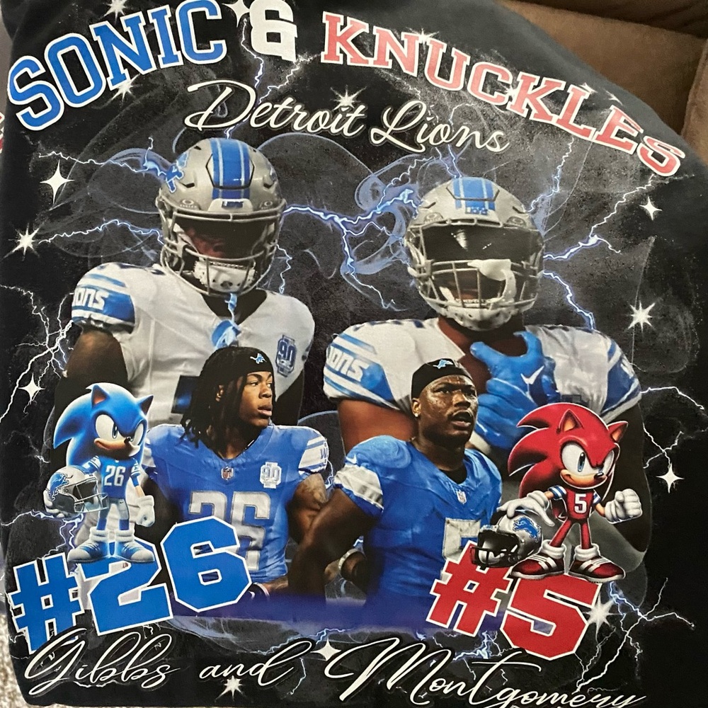 Detroit Lions Sonic and Knuckles Graphic Tee